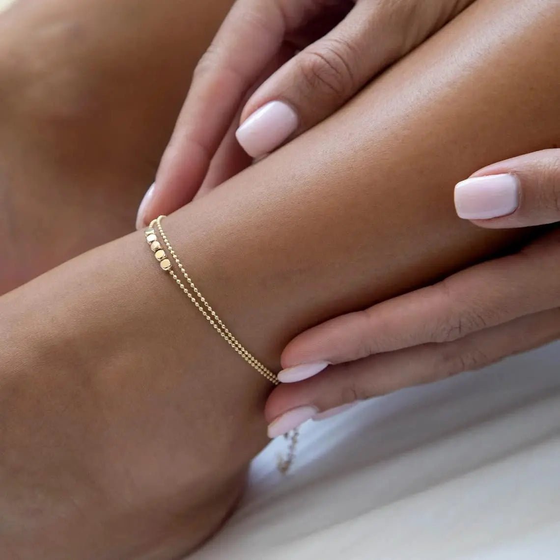 Kyerlyn 14k Gold Dot Anklet Summer Beach - KYERLYN