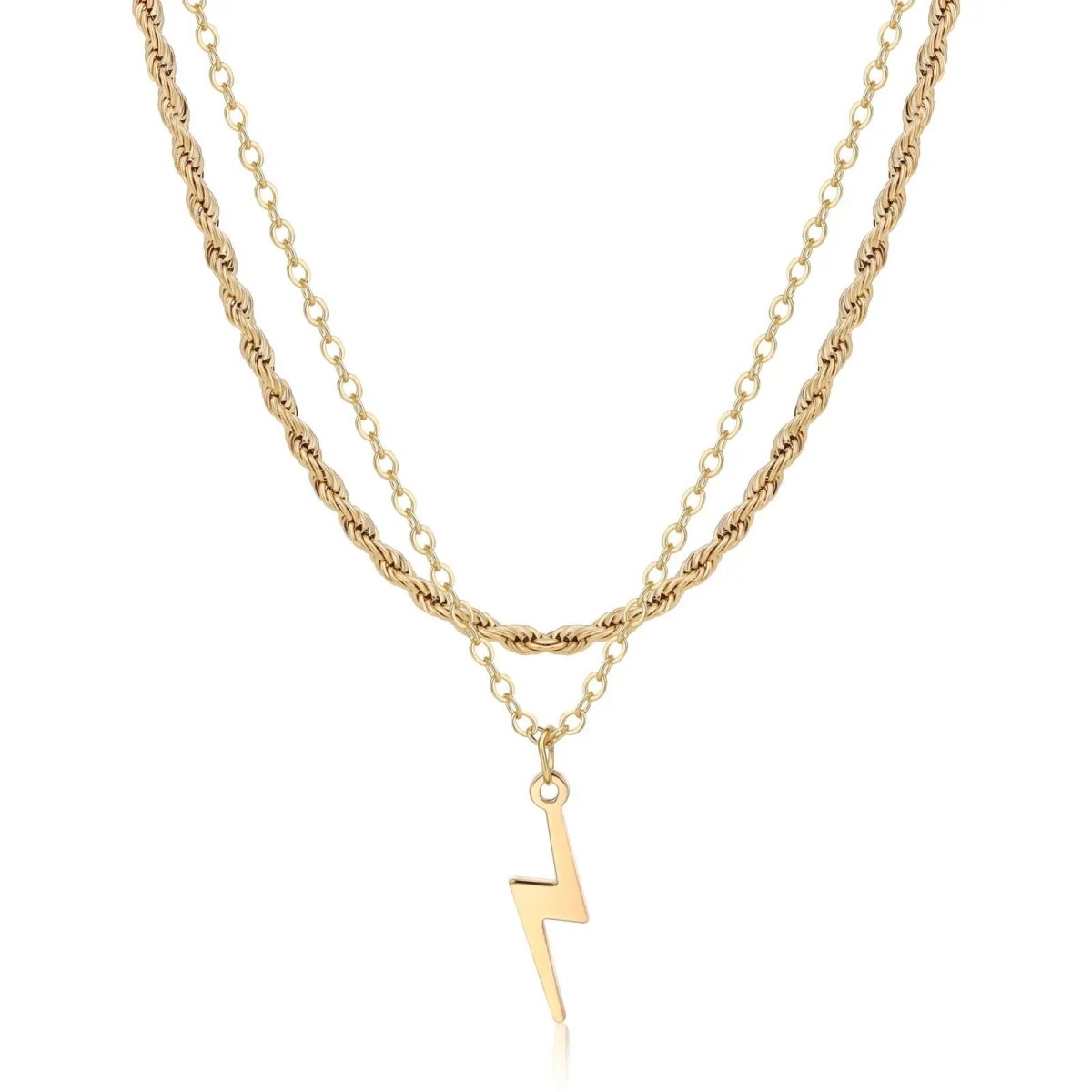 【HURLEY BURLEY】Infinity Necklace ネームタグ 刻印出来ます！ Gilded Lightning Strike Pendant Necklace – Splendid Iris