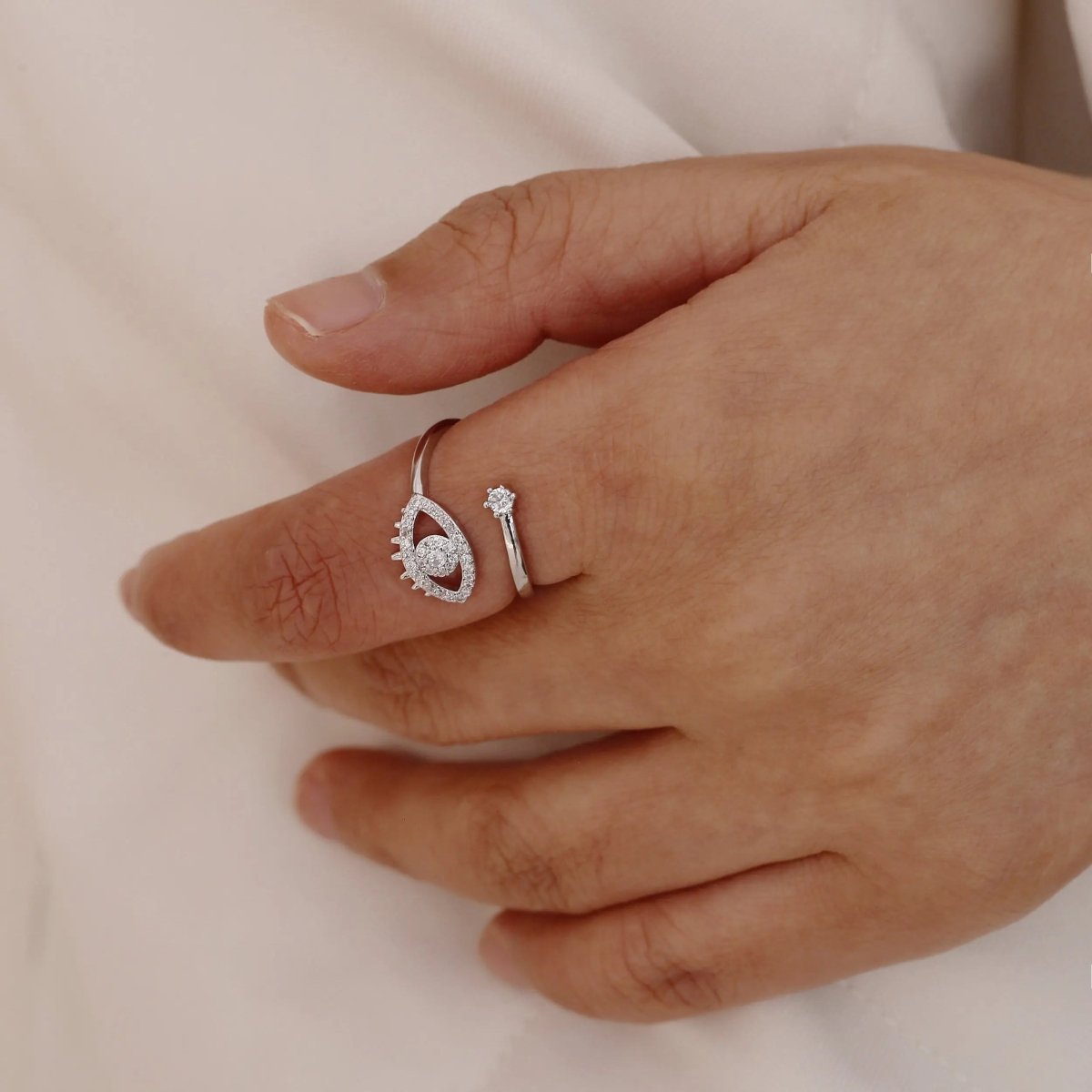 Silver/Gold CZ Adjustable Rings | Versatile & Sparkling