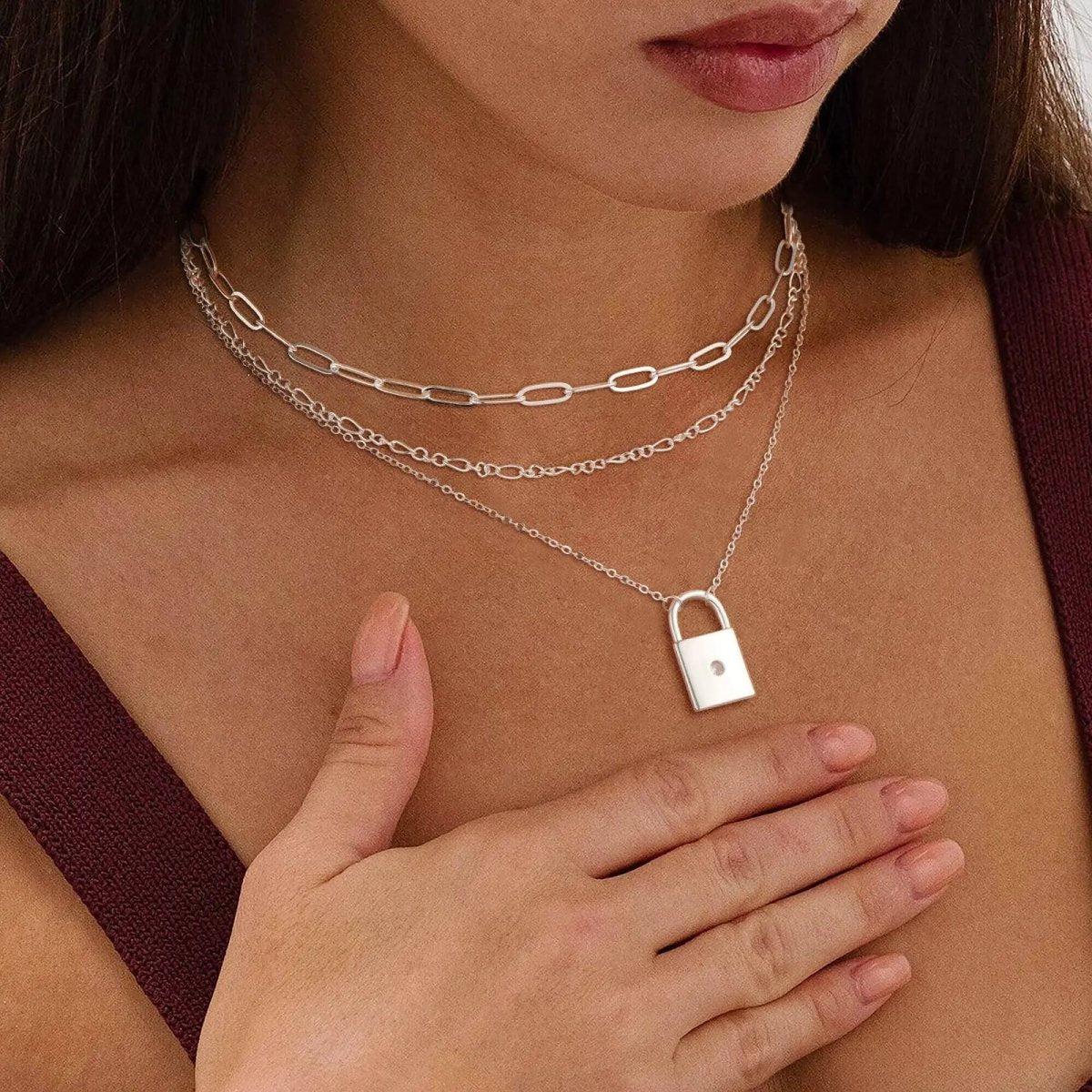 ●ACHA● Greslin Raw Stone Layered Necklace White AC23FW02 Raw_stone_snake_necklace_6_N25